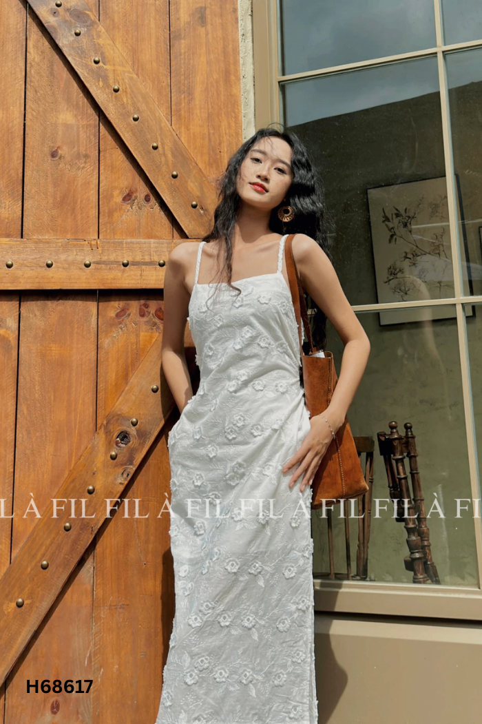 Váy FIL À FILA trắng hai dây