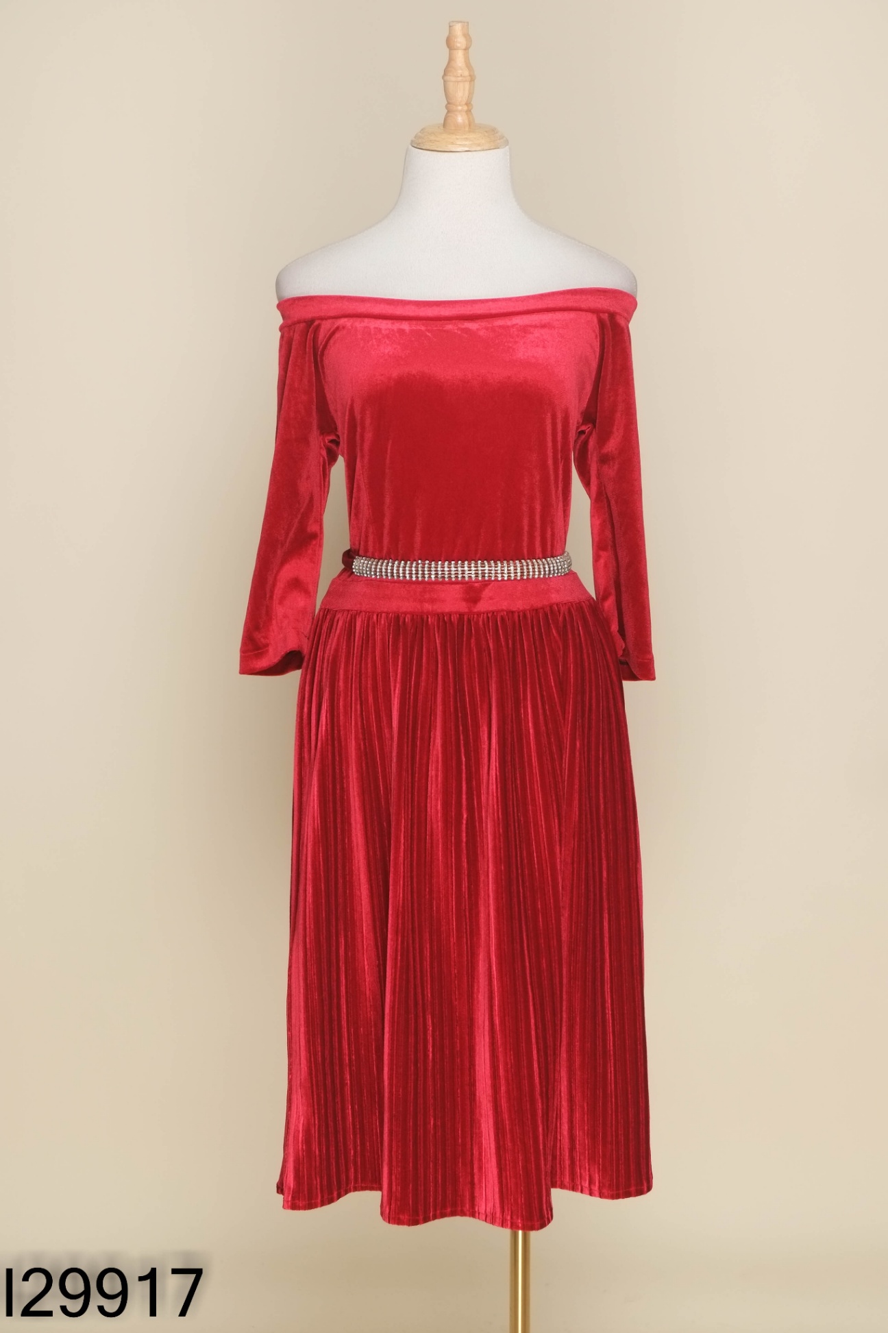 Váy CHÓE DRESS nhung đỏ