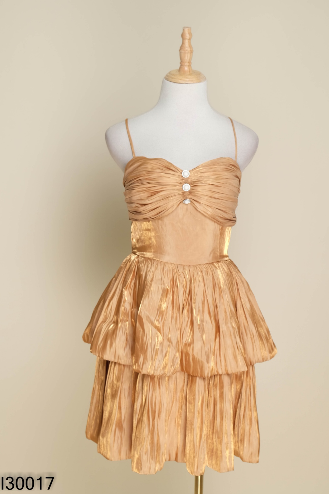 Váy organza nâu bồng