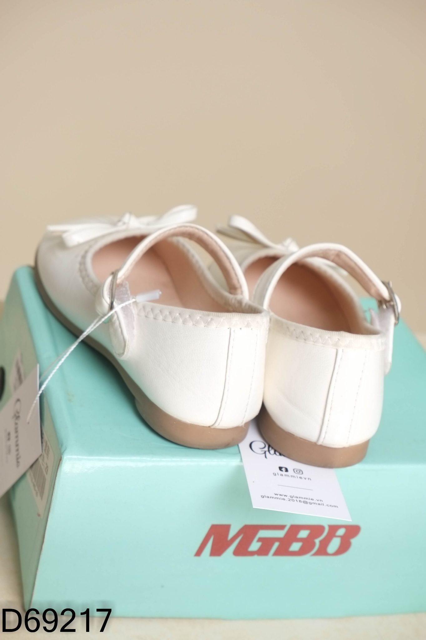BOX Giày bệt be đính nơ KIDS
