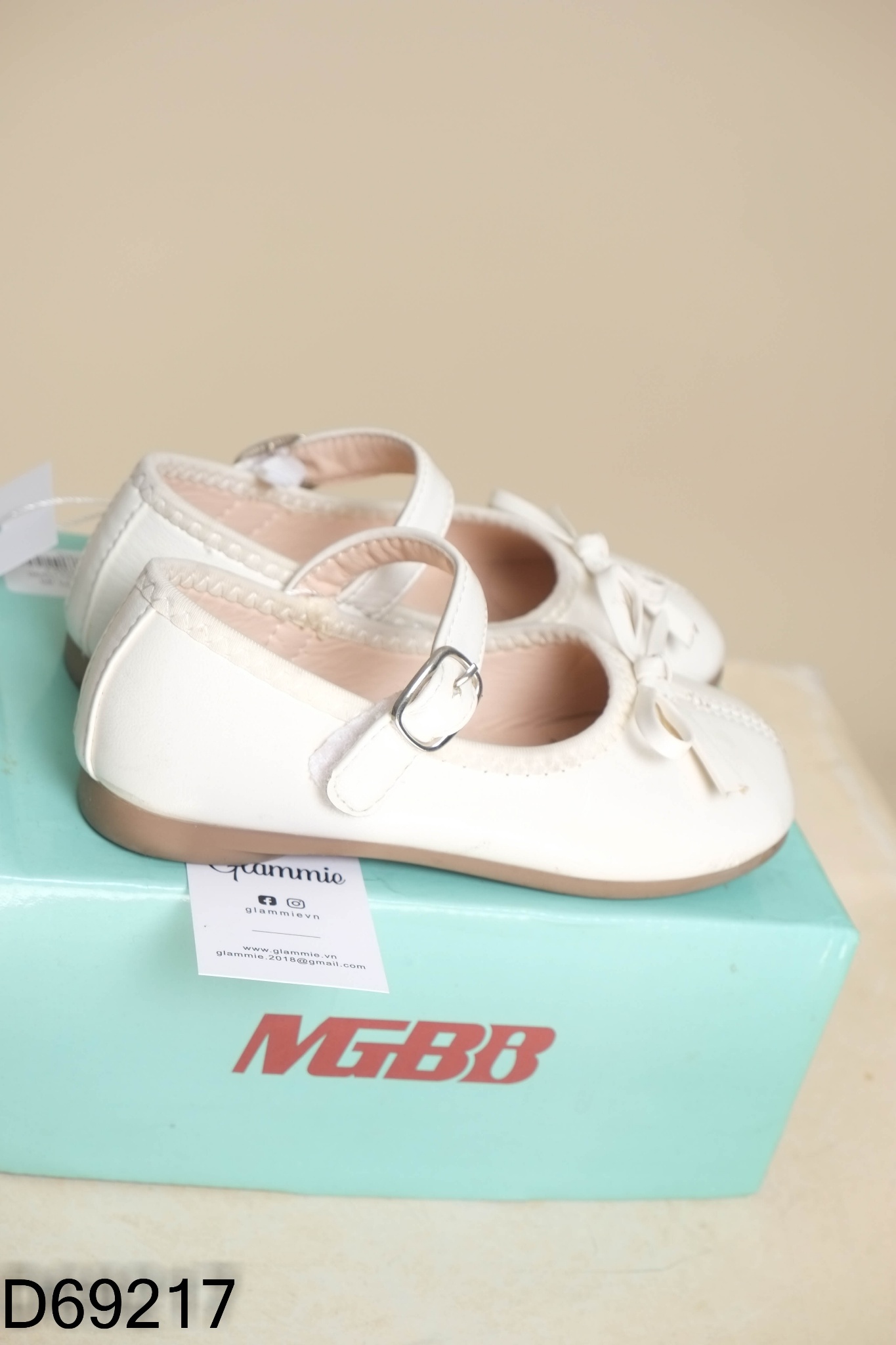 BOX Giày bệt be đính nơ KIDS