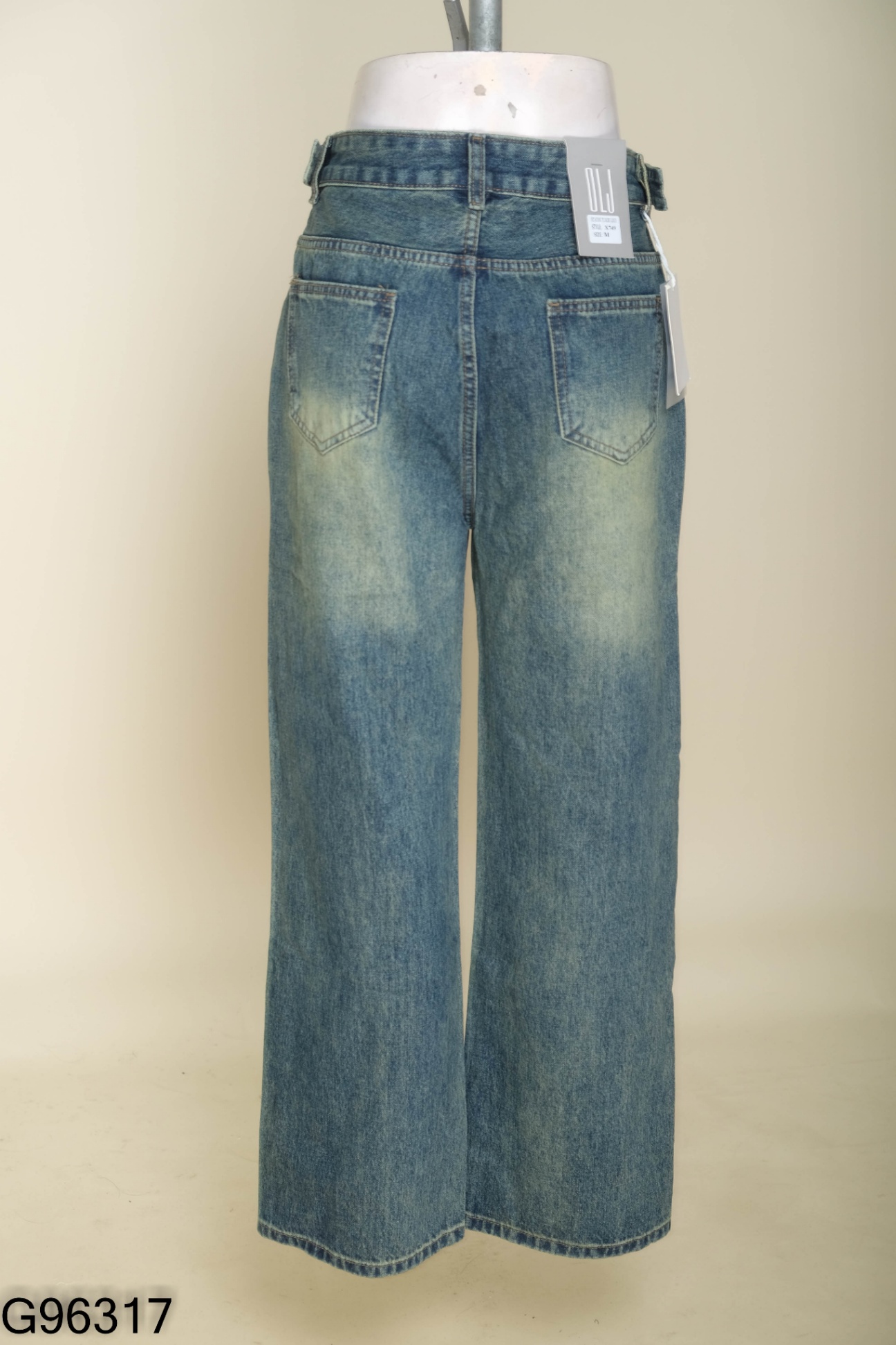 NEWTAG Quần jeans xanh túi kiểu