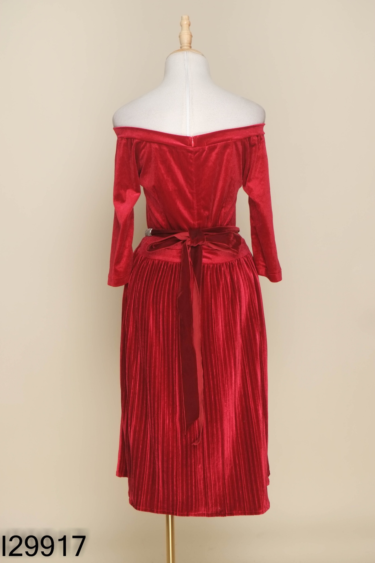 Váy CHÓE DRESS nhung đỏ