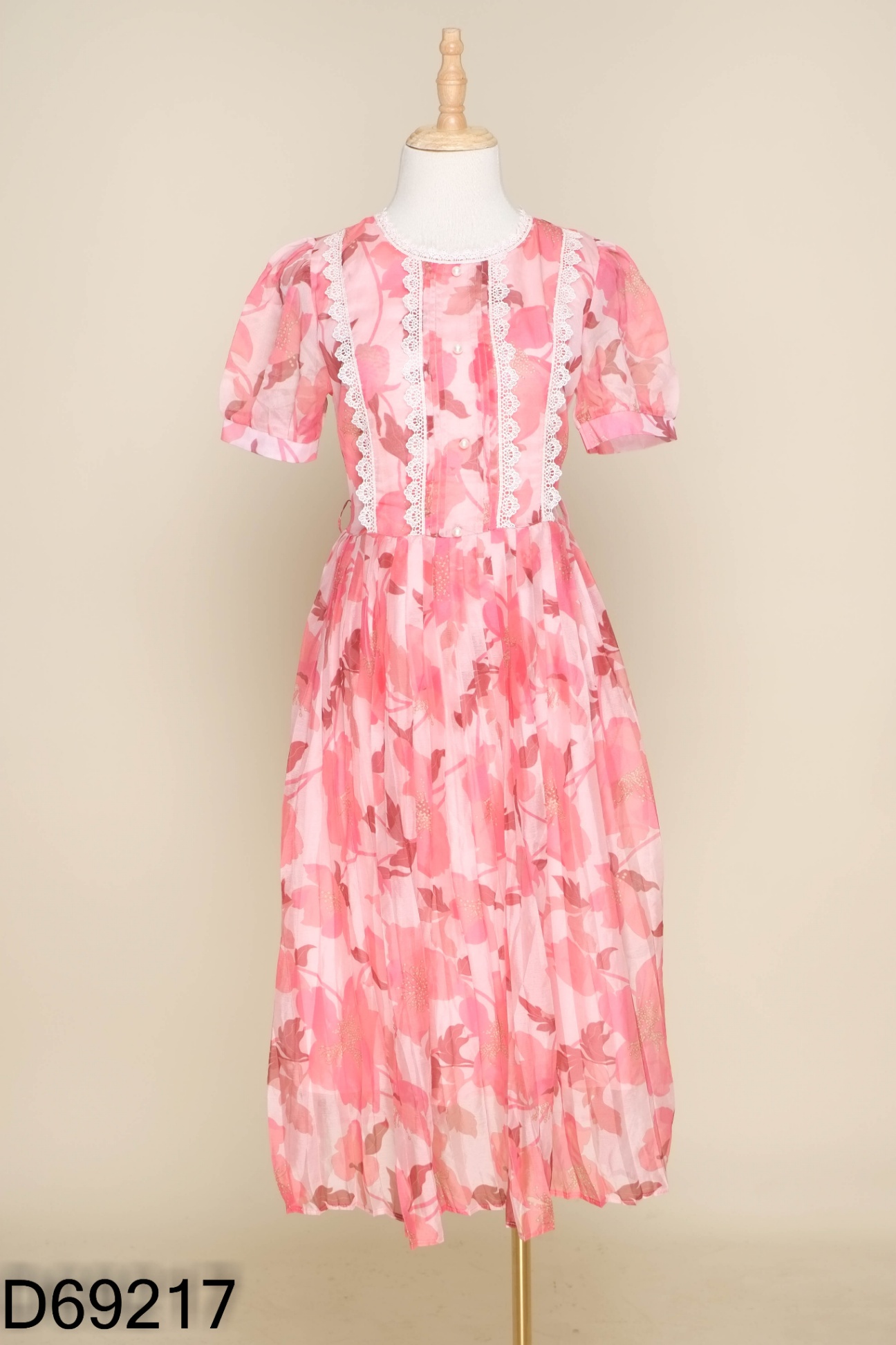Váy KHADI STORE voan hồng cúc ngọc