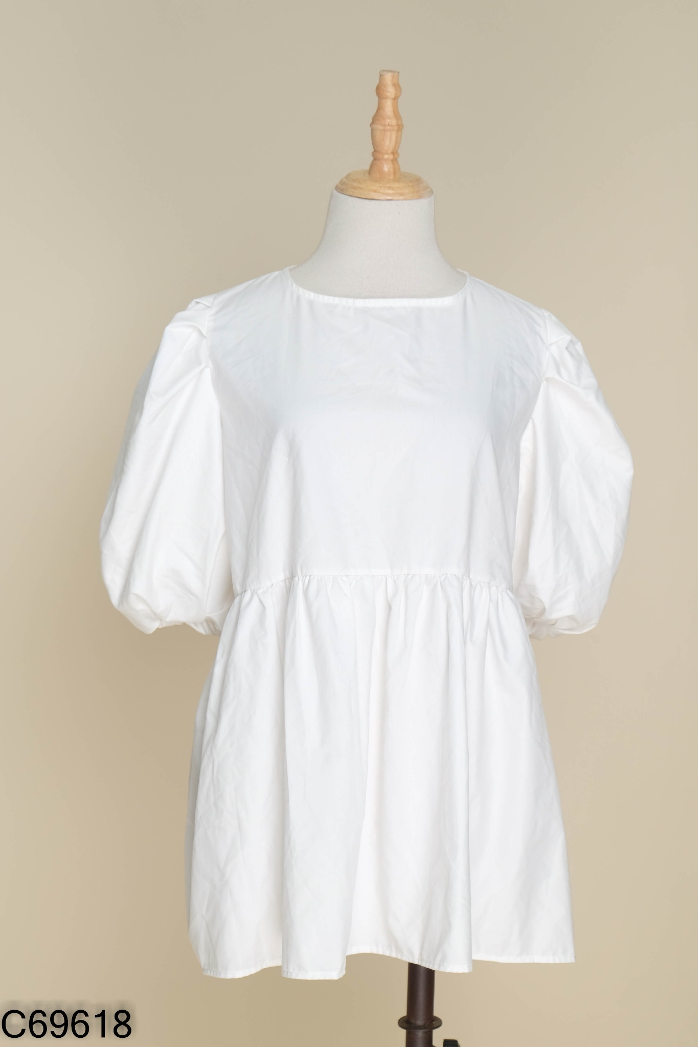 Áo babydoll trắng trơn