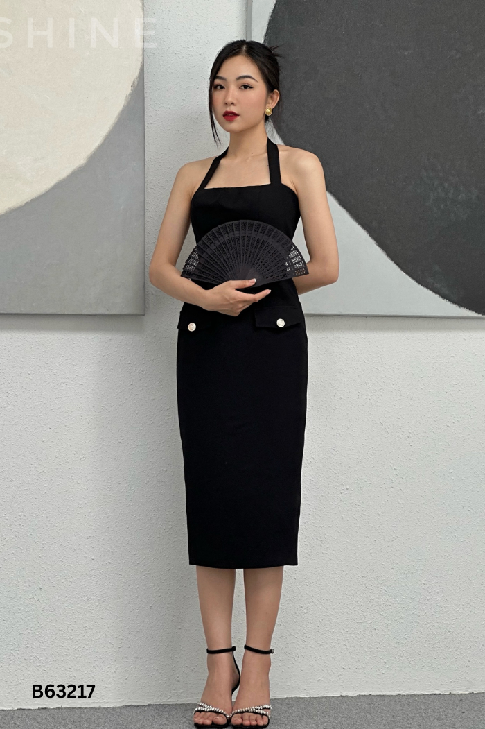 Váy kiểu đen trơn