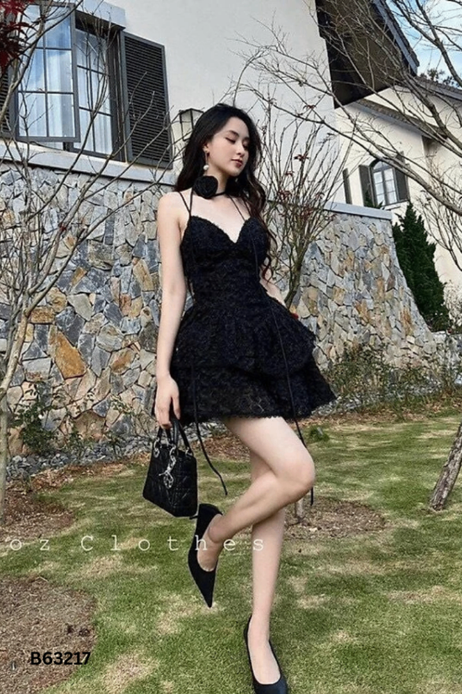 NEWTAG Váy đen hai dây
