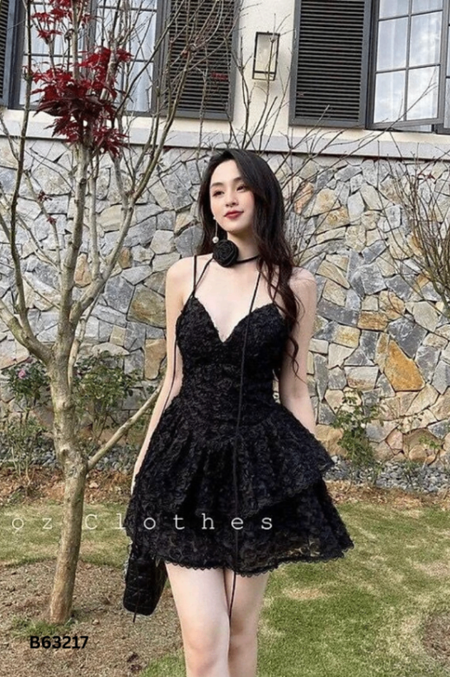 NEWTAG Váy đen hai dây