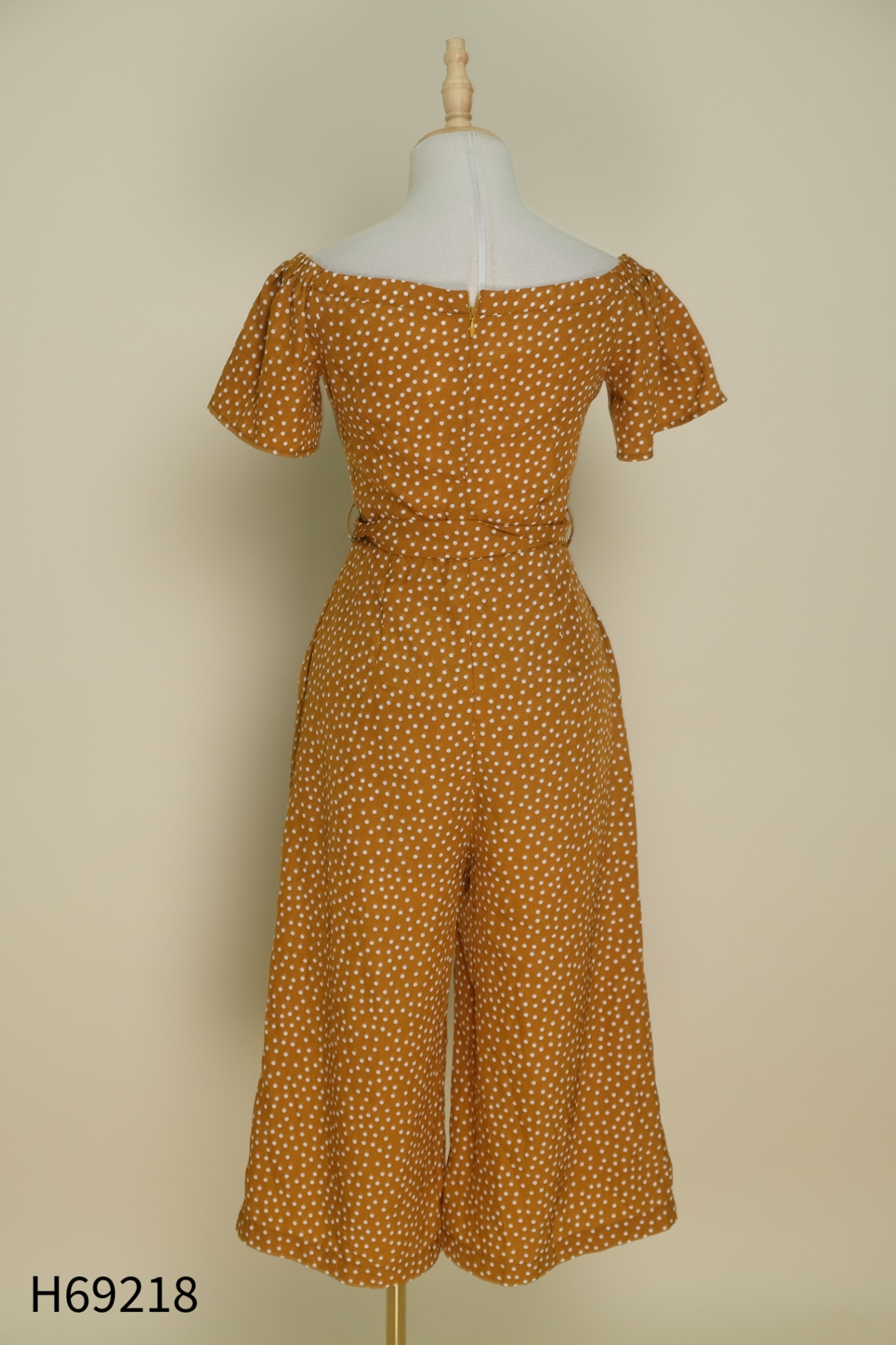 Jumpsuit UP TO SECONDS nâu chấm bi trắng