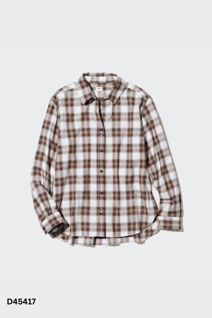 Áo sơ mi UNIQLO hồng kẻ