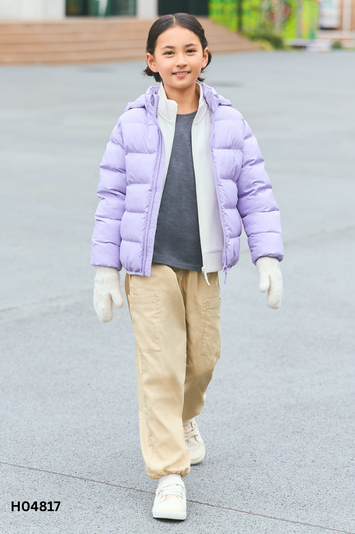 Áo UNIQLO tím phao KIDS