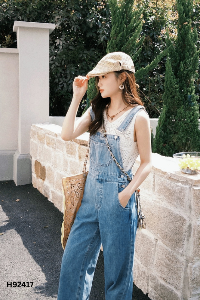 Yếm quần jeans xanh