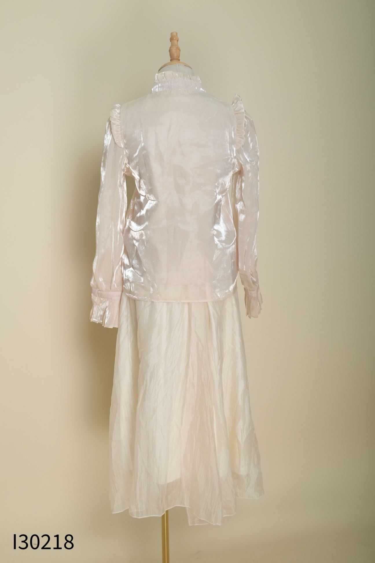 SET Be áo organza + chân váy chiffon bóng