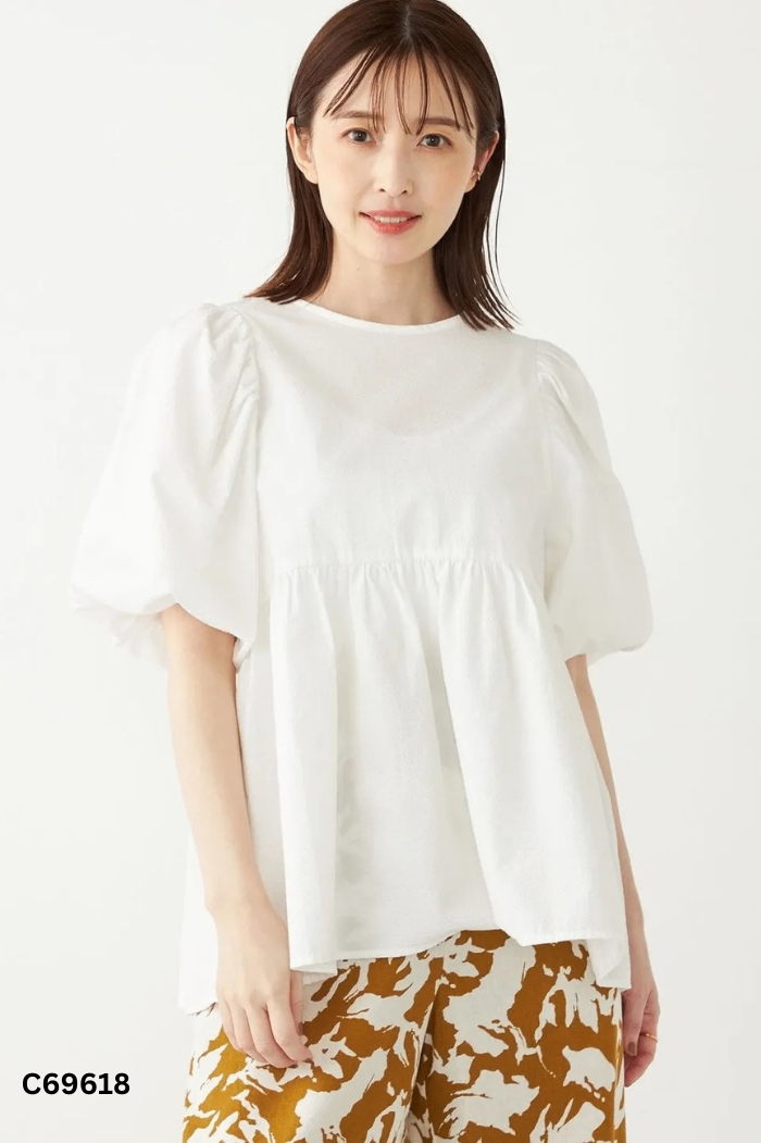 Áo babydoll trắng trơn