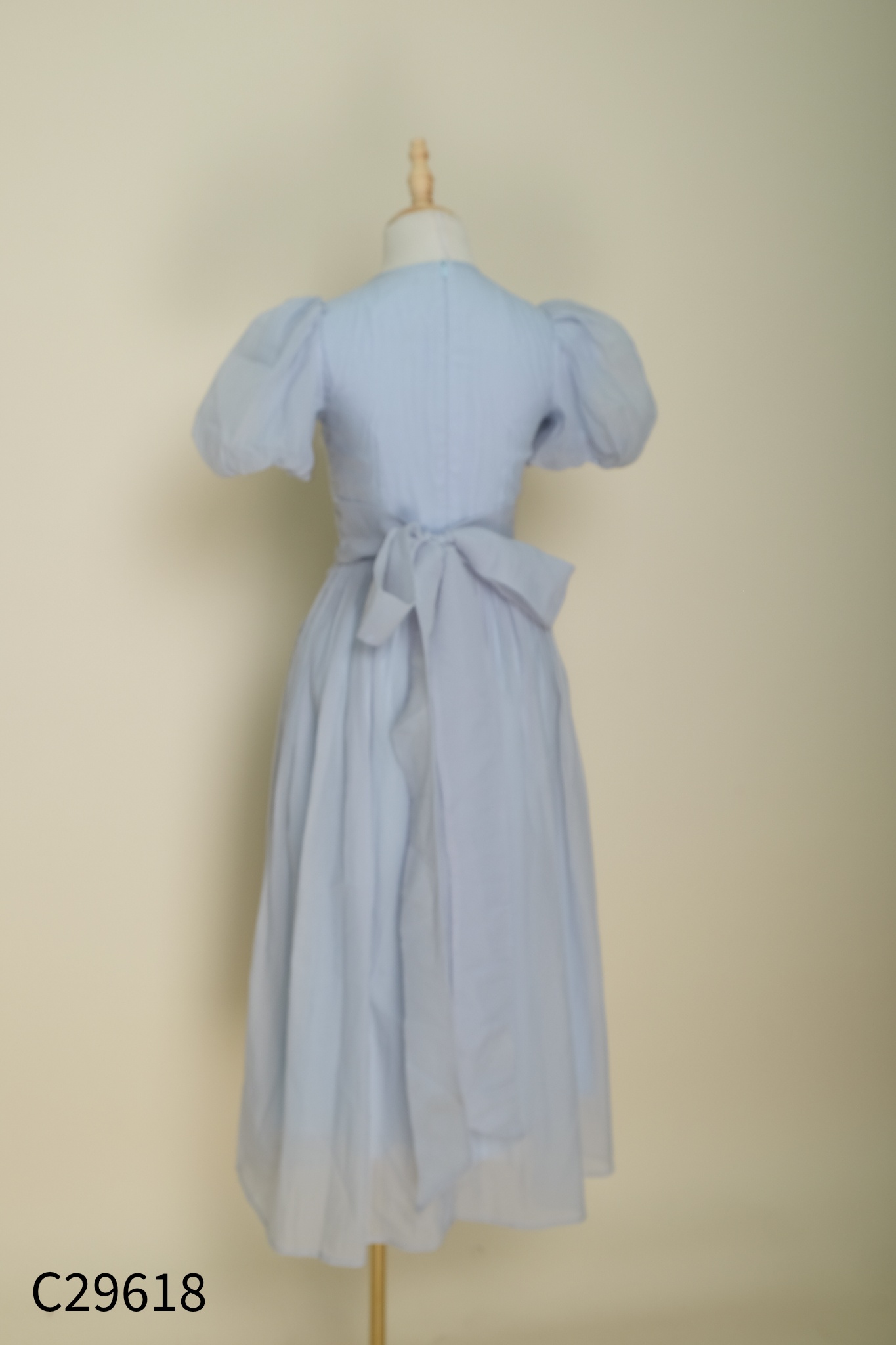 Váy TARA chiffon xanh dúm