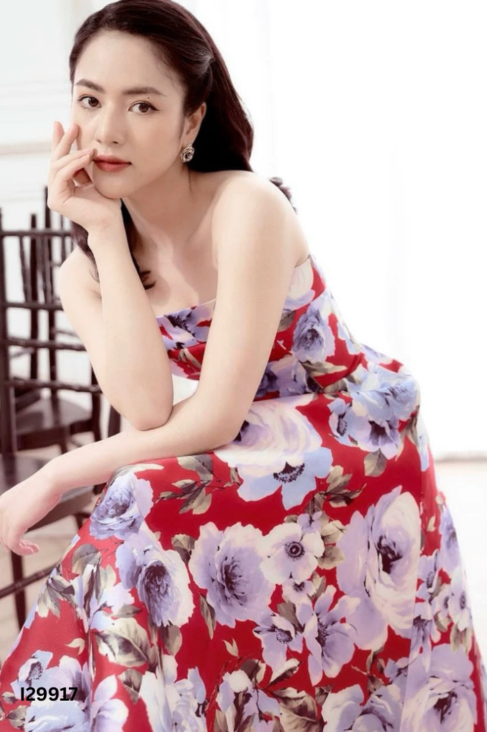 Váy SIXDO đỏ phối tím