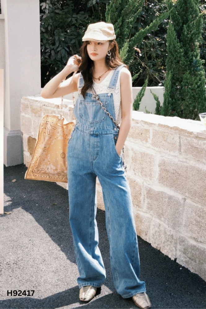 Yếm quần jeans xanh