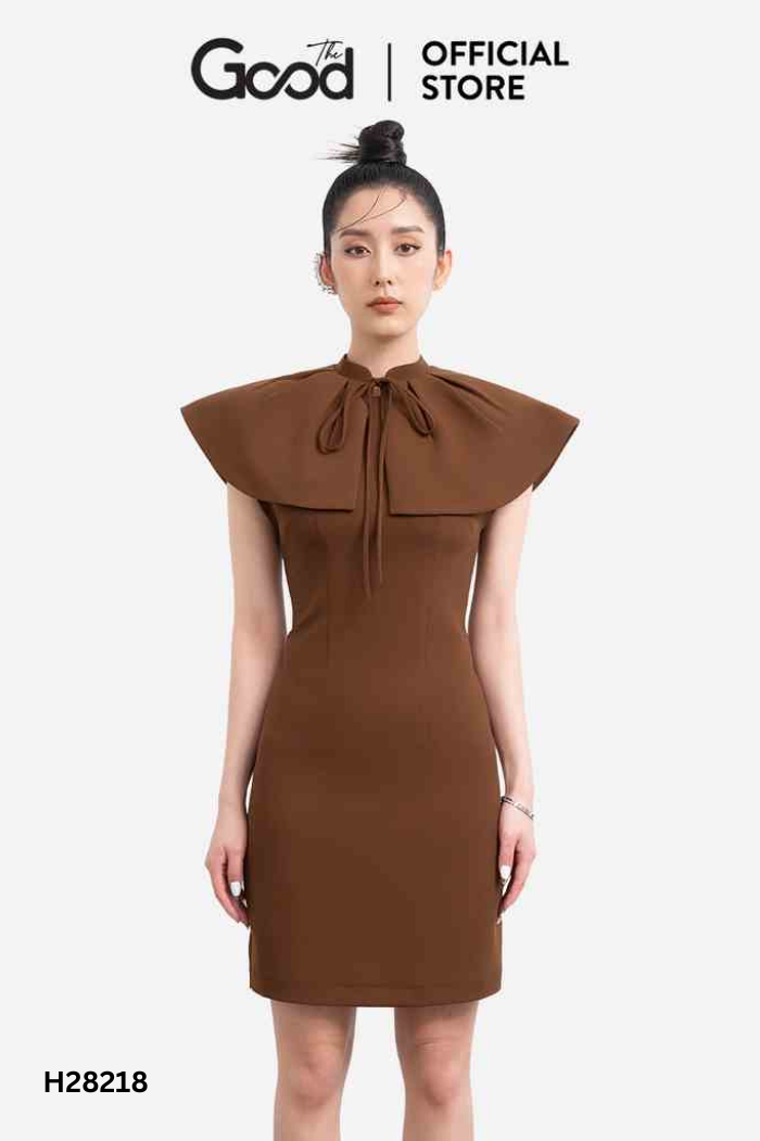 SET Váy THE GOOD nâu trơn + áo kiểu