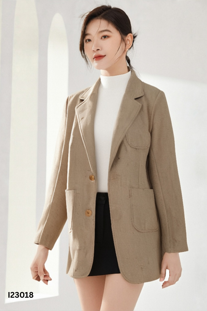 Áo blazer MAY BY MÂY cúc gỗ