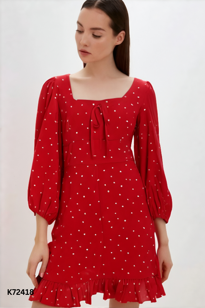 Váy DAISY đỏ chấm bi