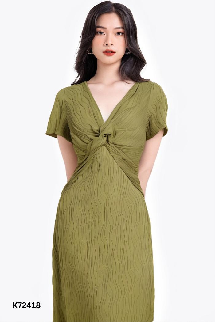Váy xanh gân xoắn
