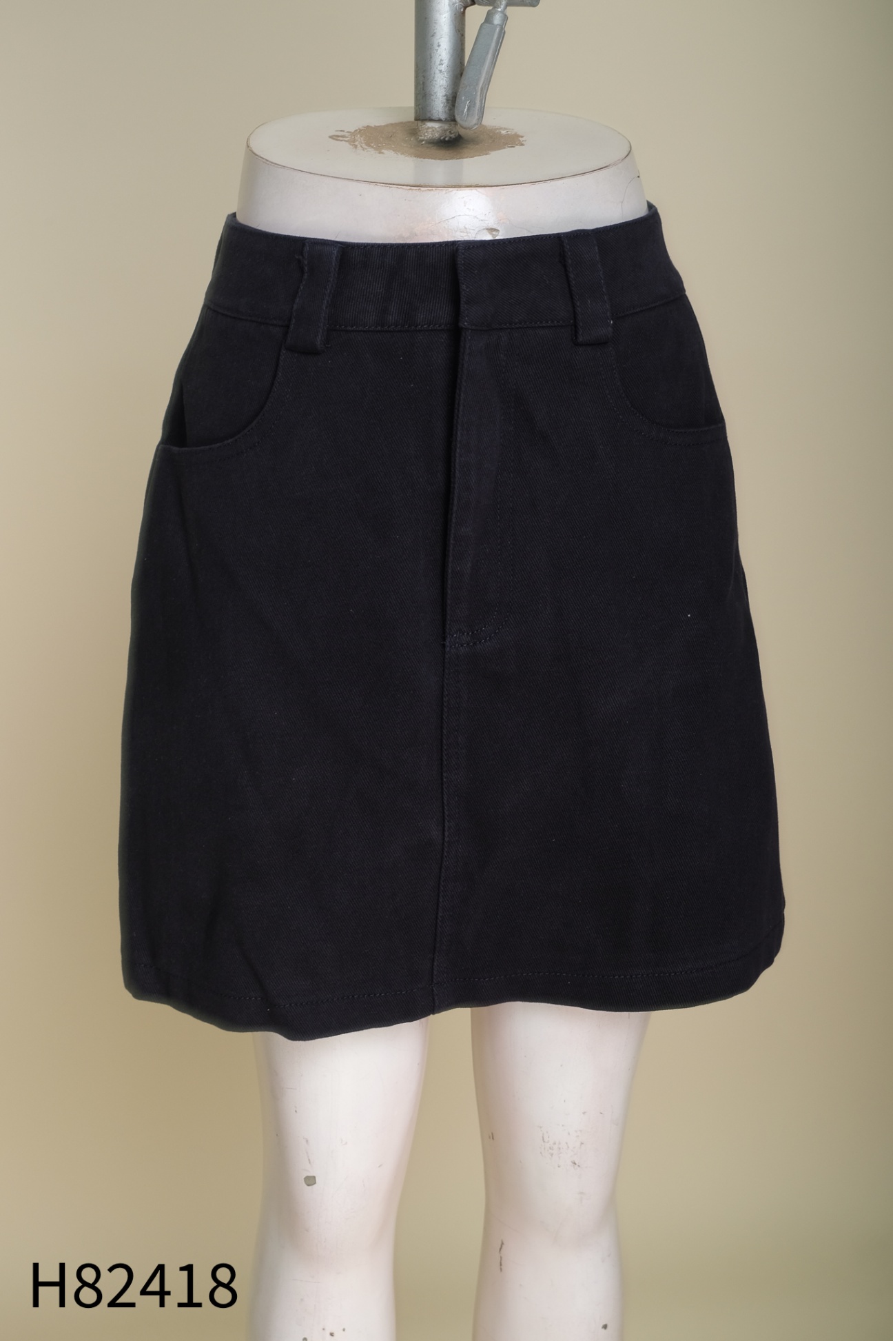 NEWTAG Chân váy jeans xanh đen