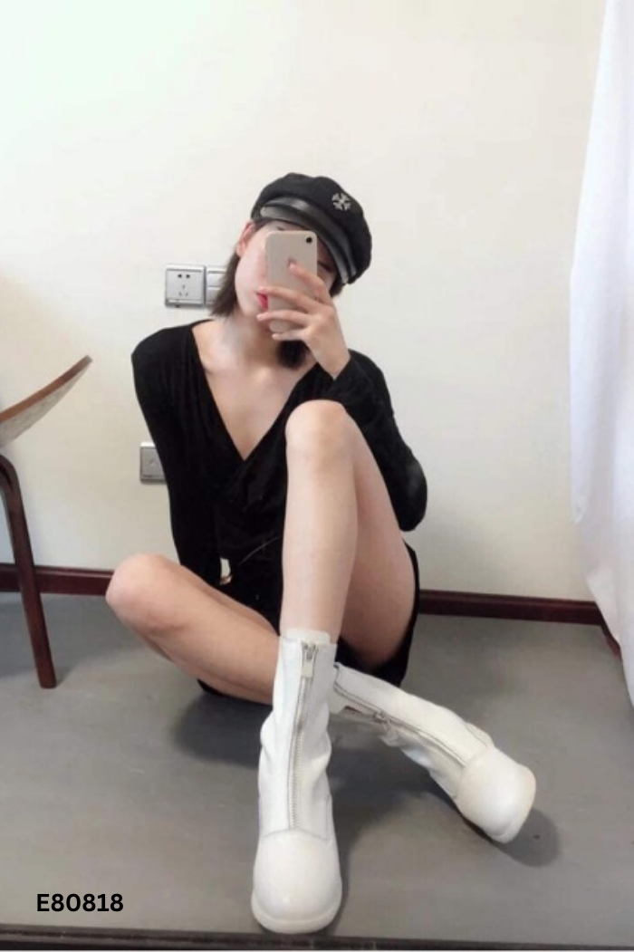 Boots da trắng trơn 7P
