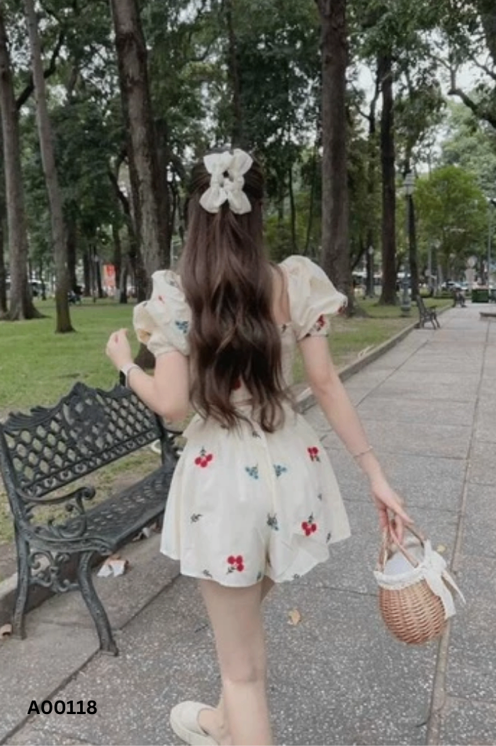 SET Áo be hoa hồng + quần short