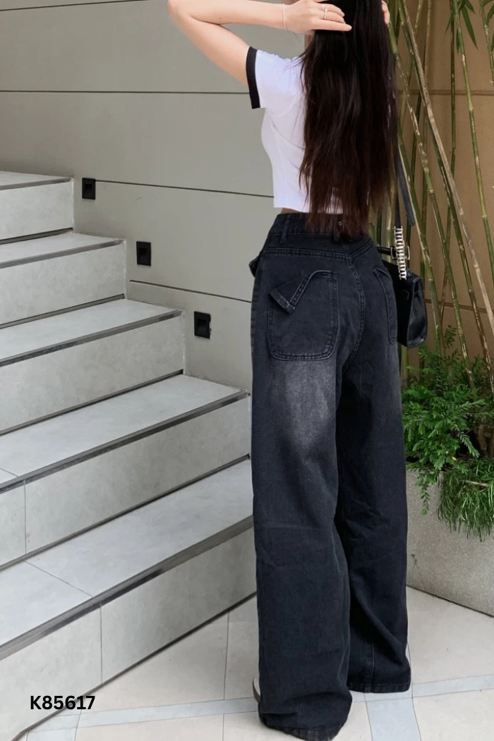 Quần jeans THE GOOD đen túi giả