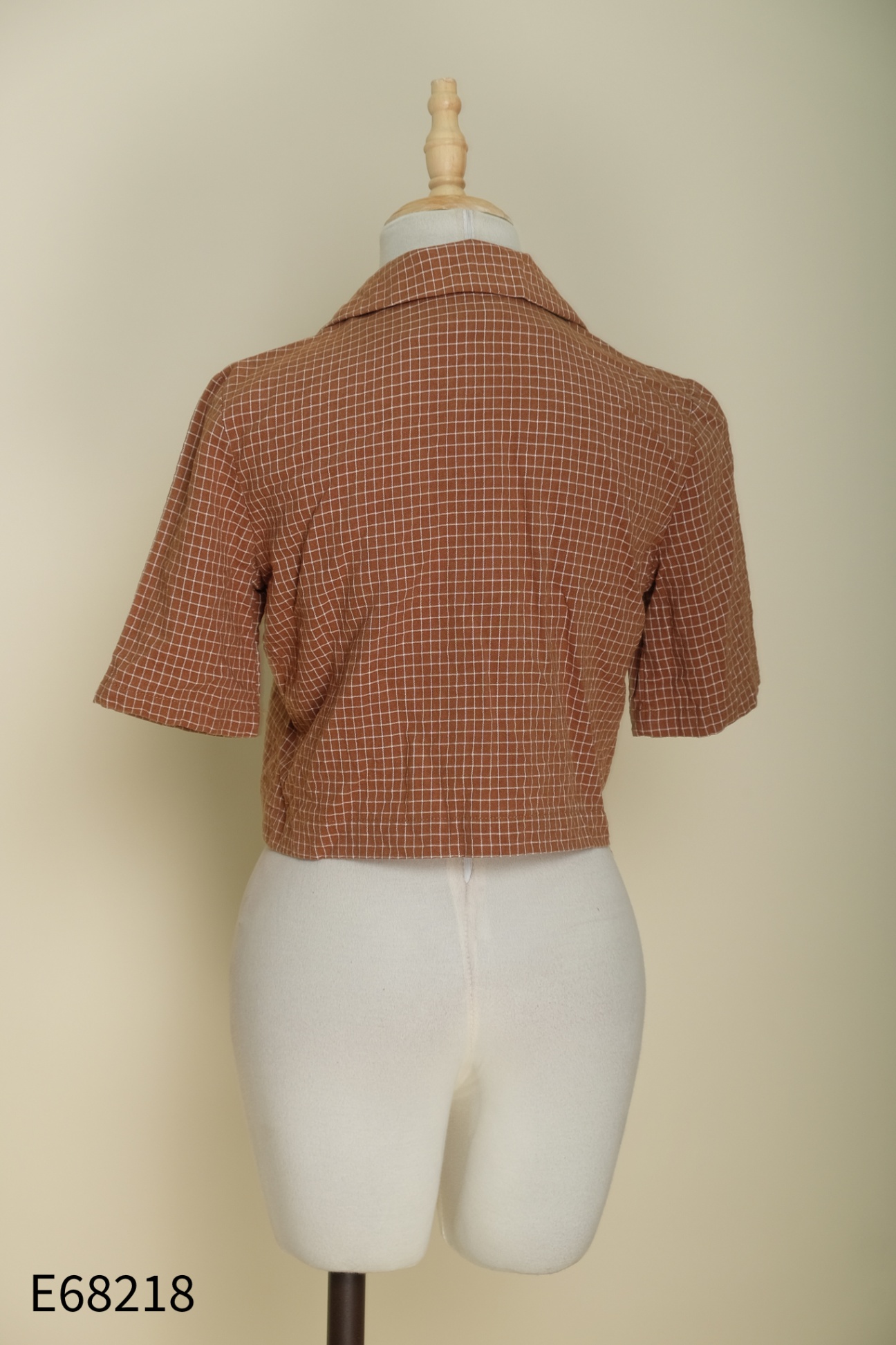 Áo sơ mi VIETSNAKE linen nâu kẻ