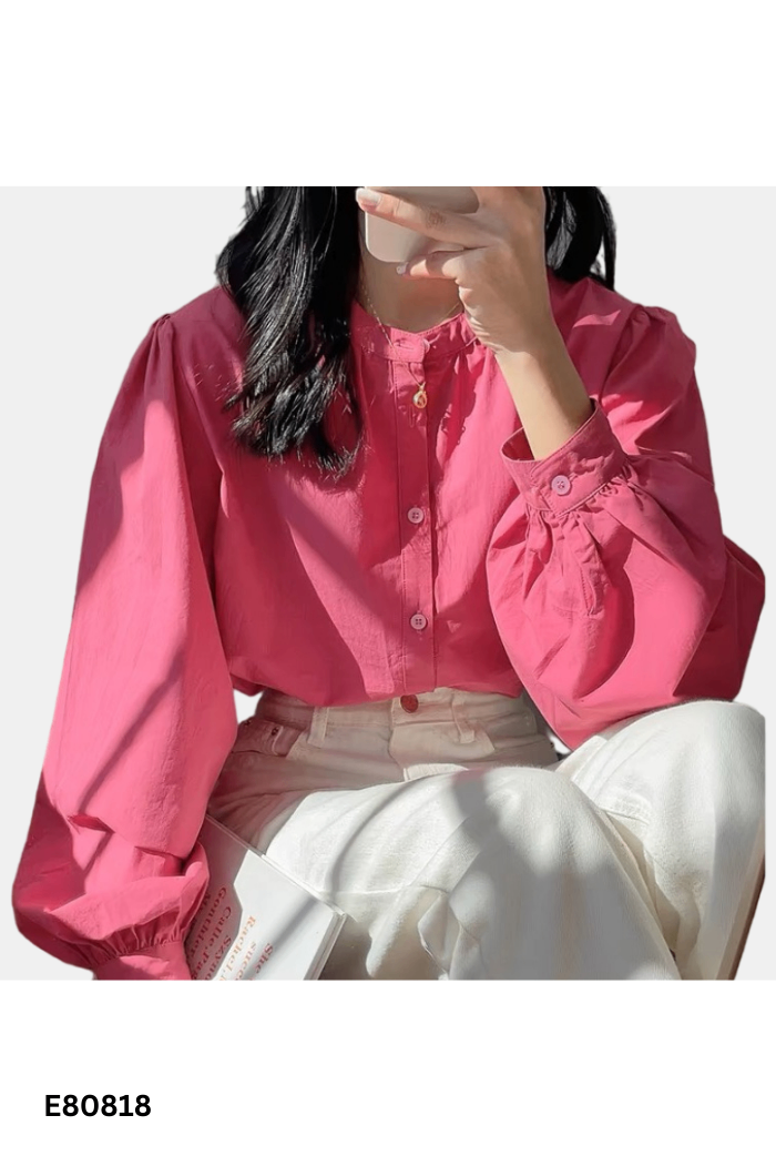 Áo sơ mi hồng trơn