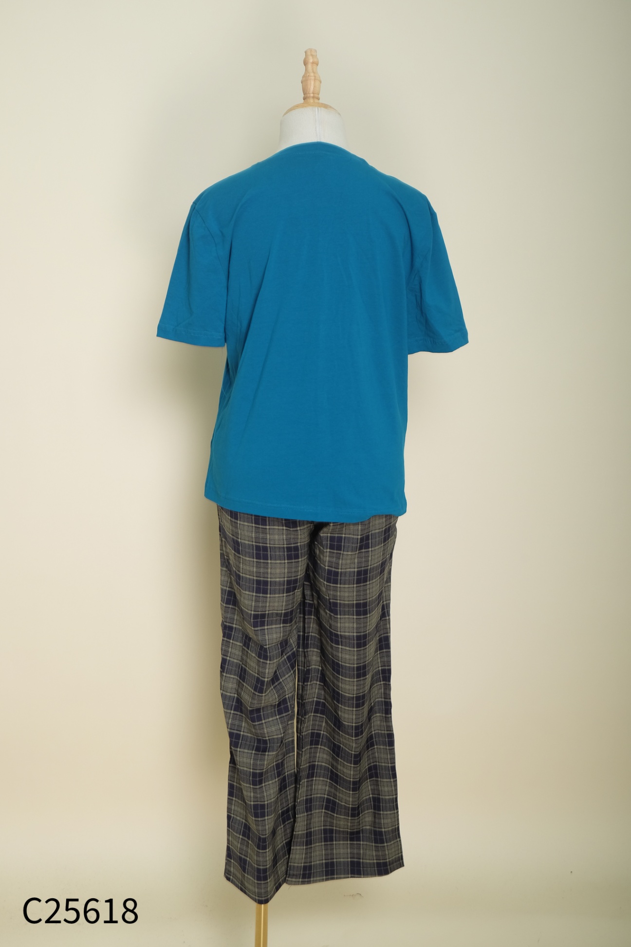 NEWTAG SET Áo xanh + quần xanh kẻ