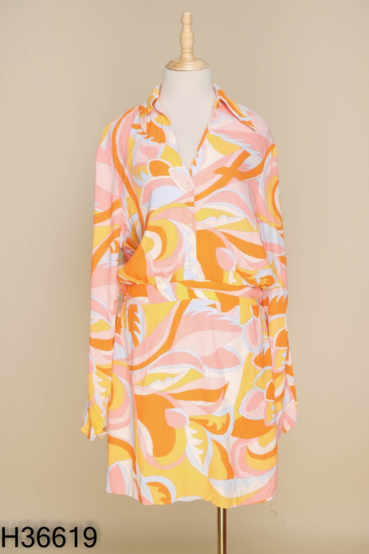 NEWTAG Váy MANGO vàng cam phối hồng