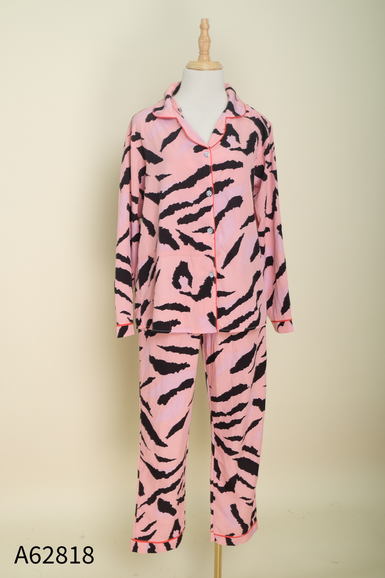 SET Pijama họa tiết hồng đen áo + quần dài