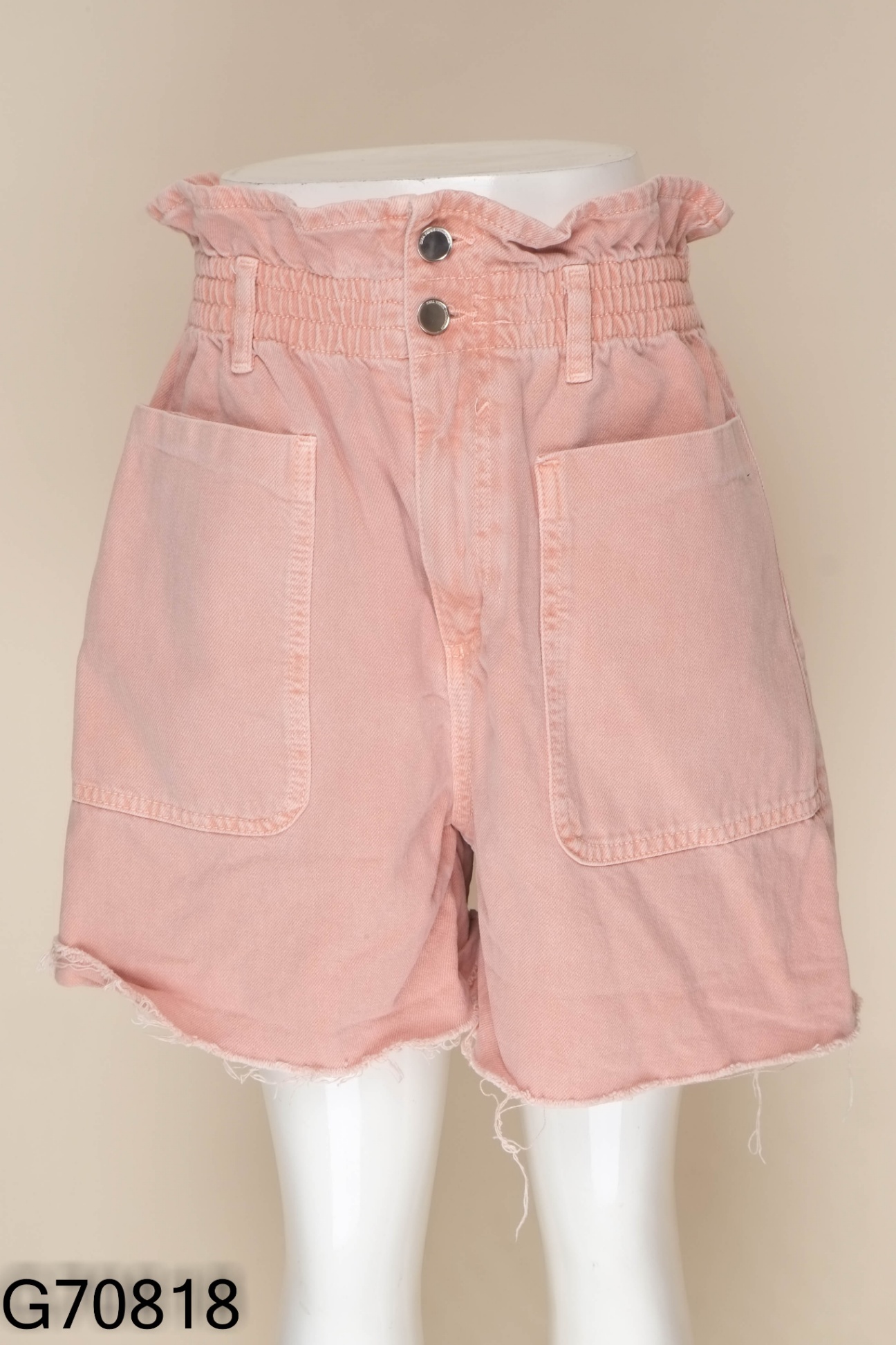 Quần ZARA jeans hồng chun eo