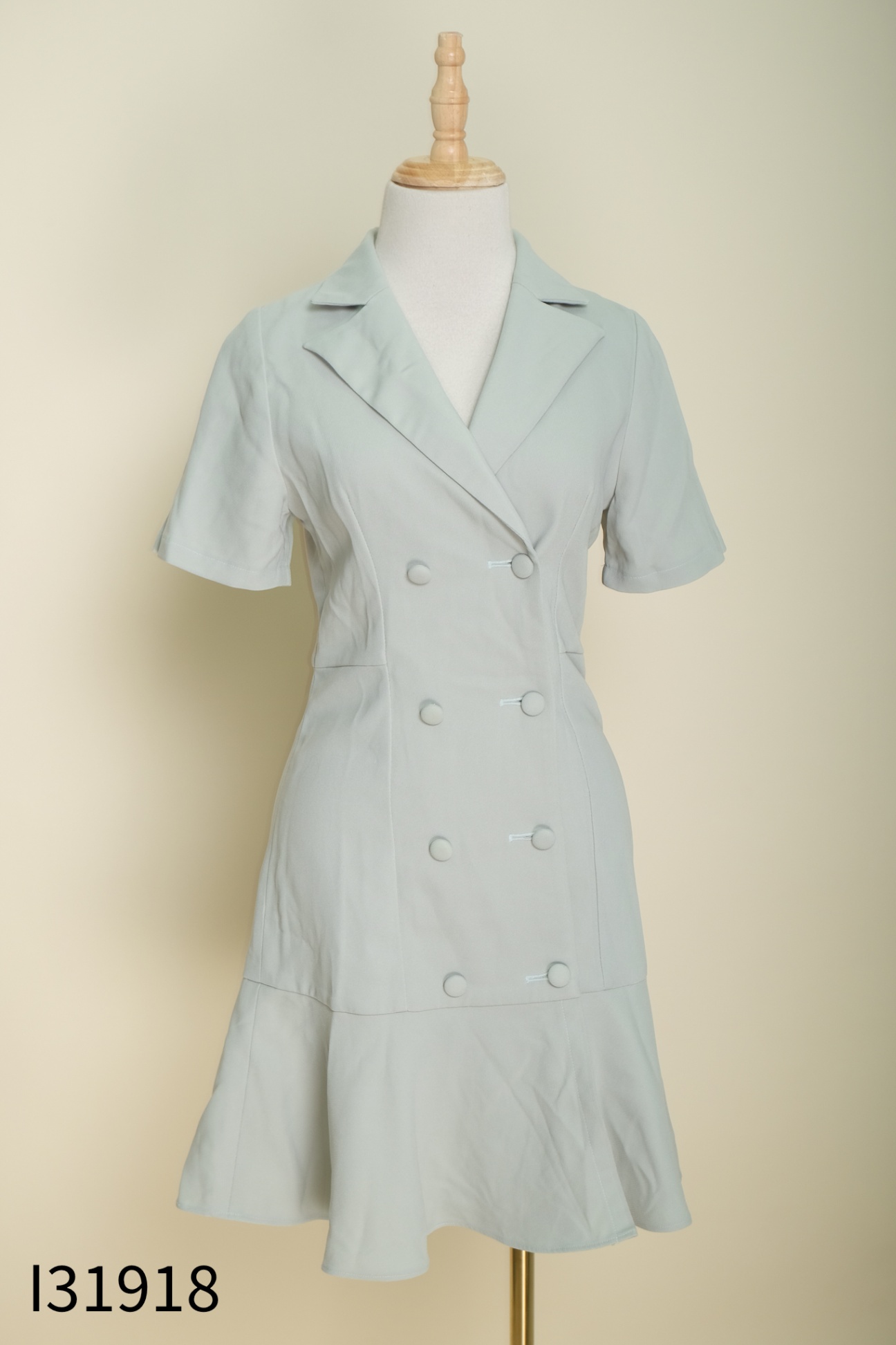 Váy GUMAC xanh cổ vest