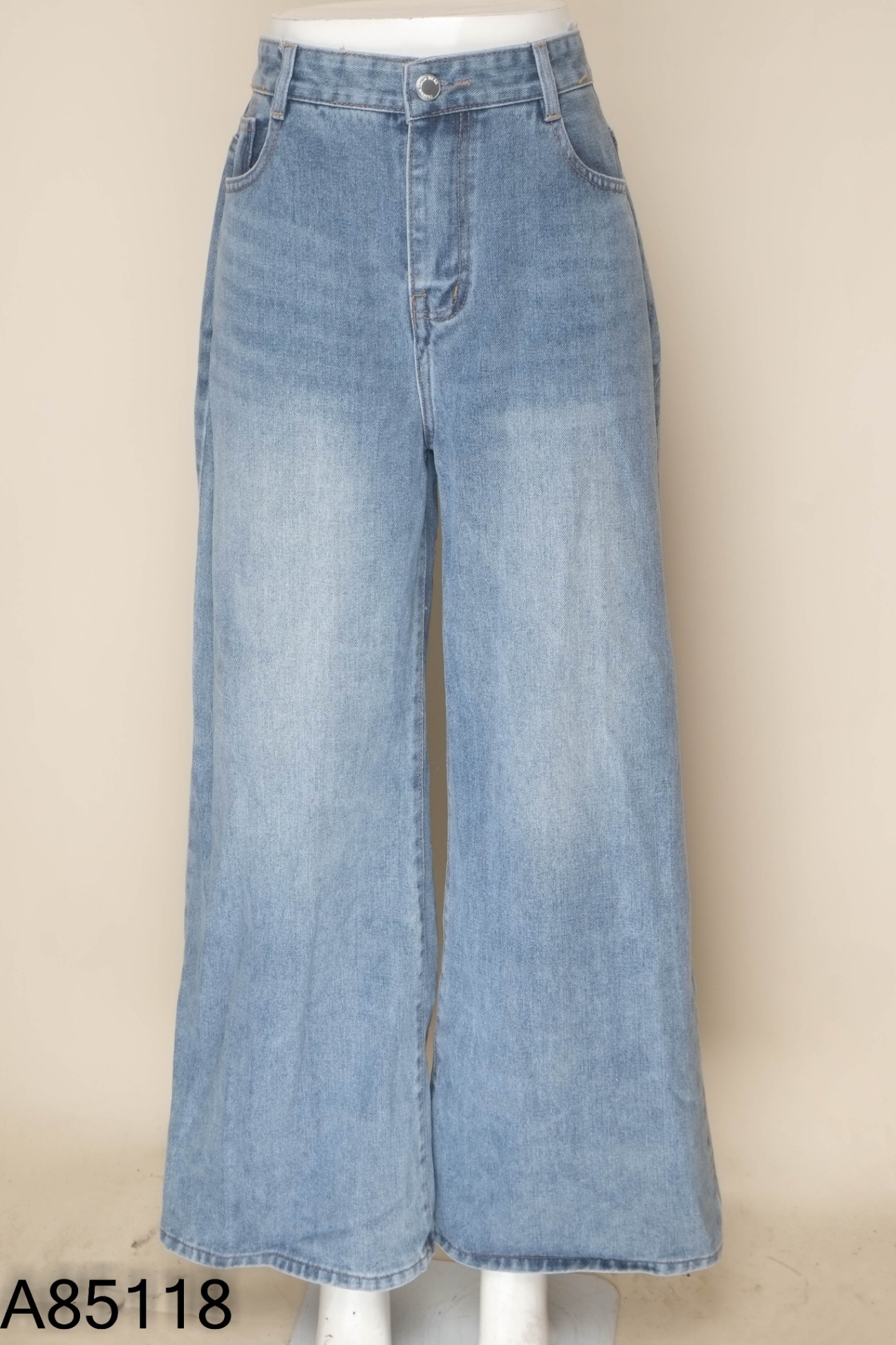 Quần culottes jeans xanh nhạt