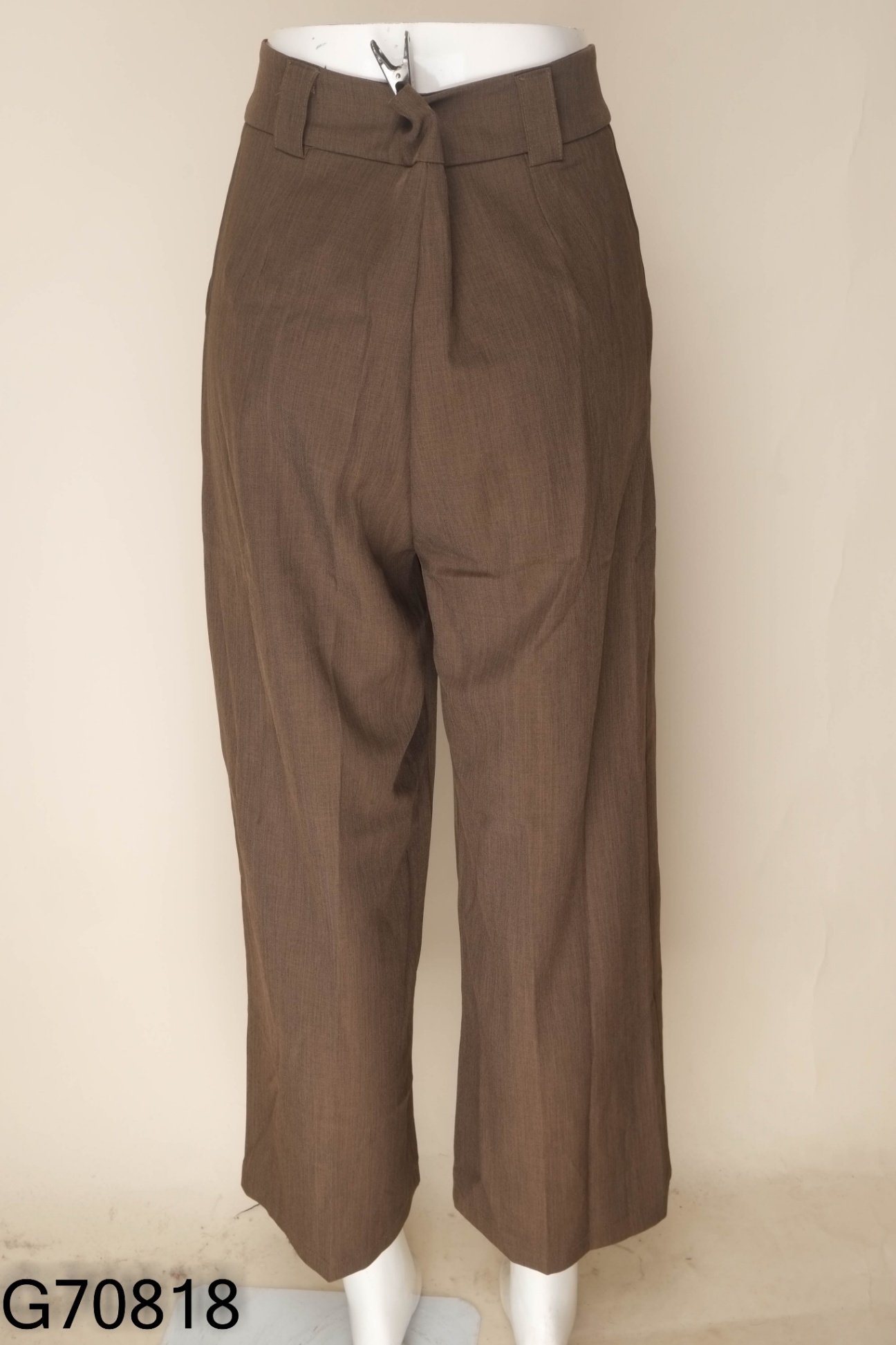 Quần culottes vải nâu rêu