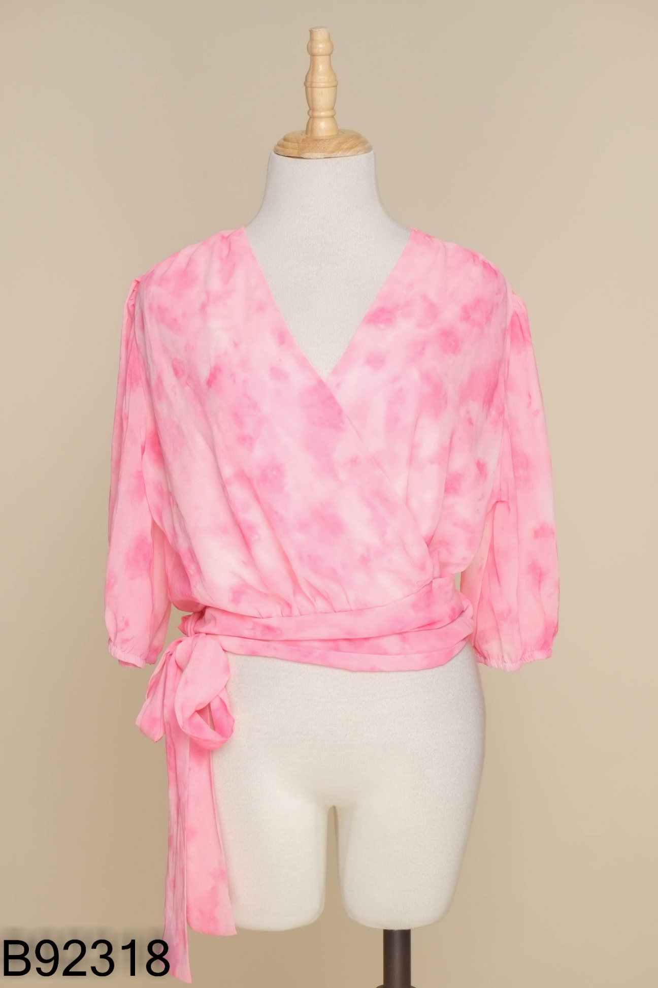 Áo wrap voan hồng