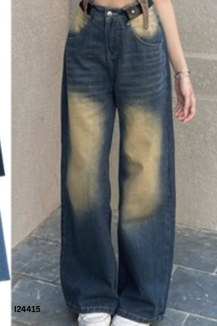 Quần jeans xanh vàng