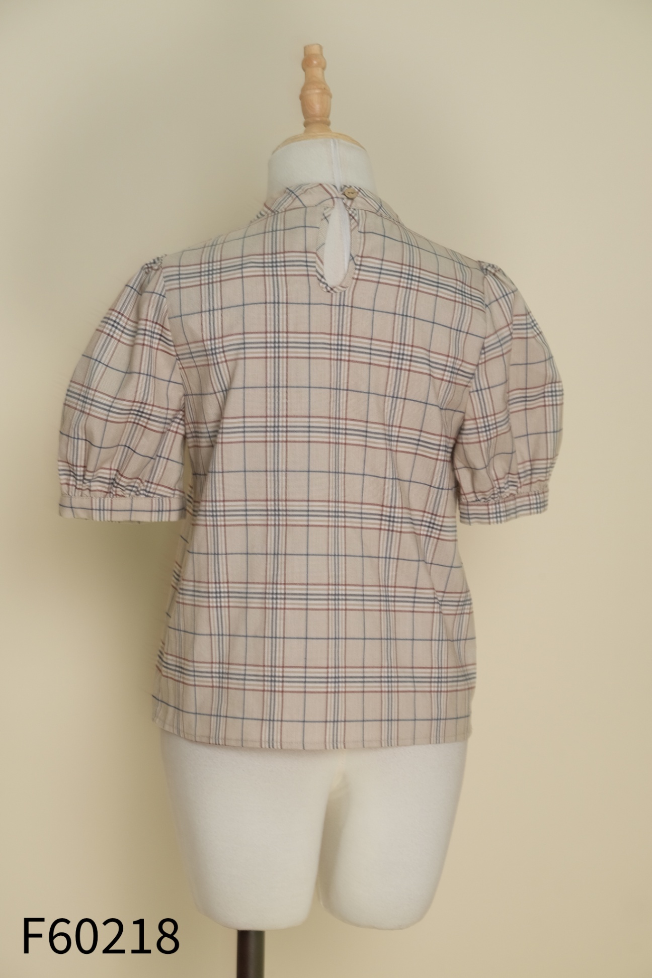 Áo ADORE DRESS be nâu kẻ