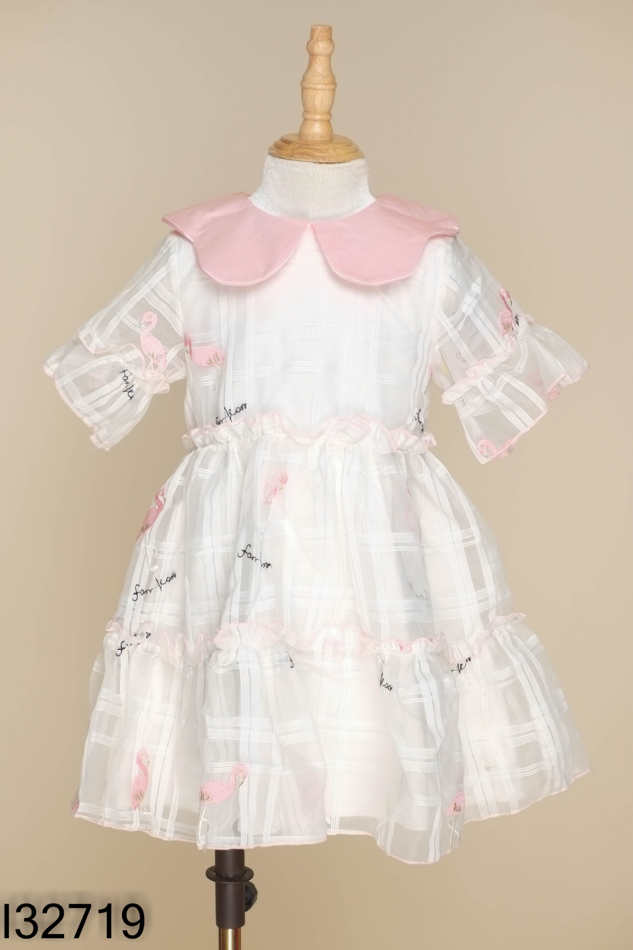 NEWTAG Váy hồng phối trắng KIDS