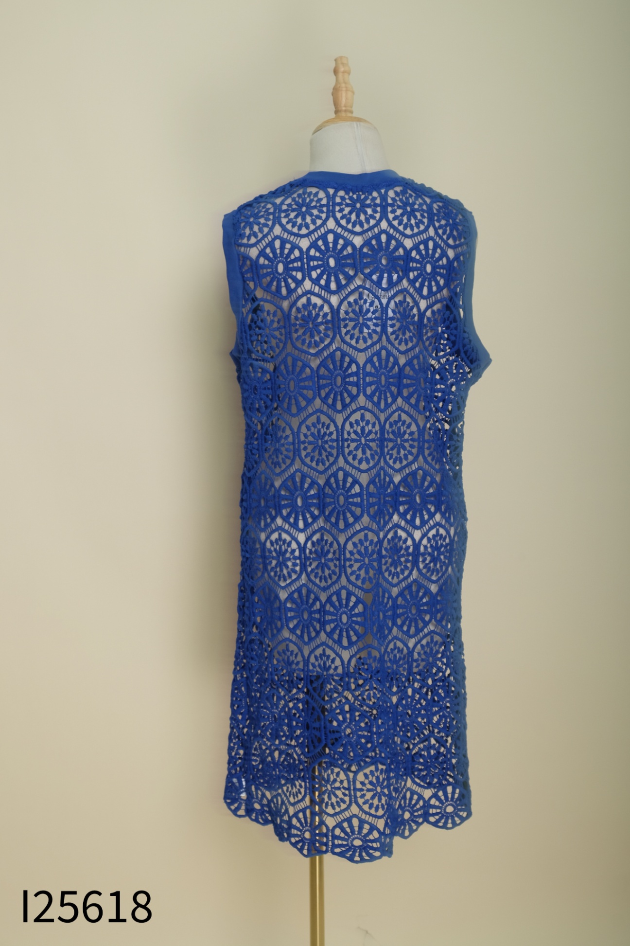 Váy sát nách linen xanh dương