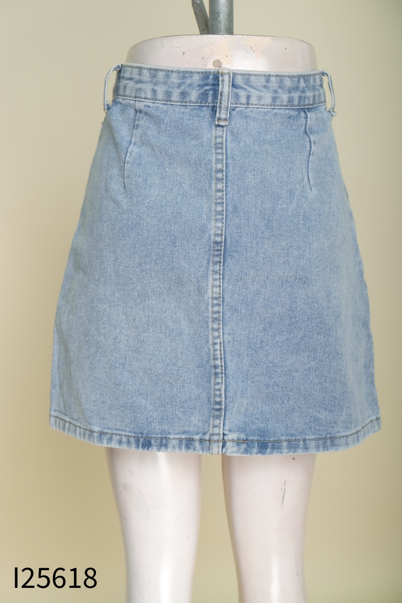 Chân váy jeans xanh trơn