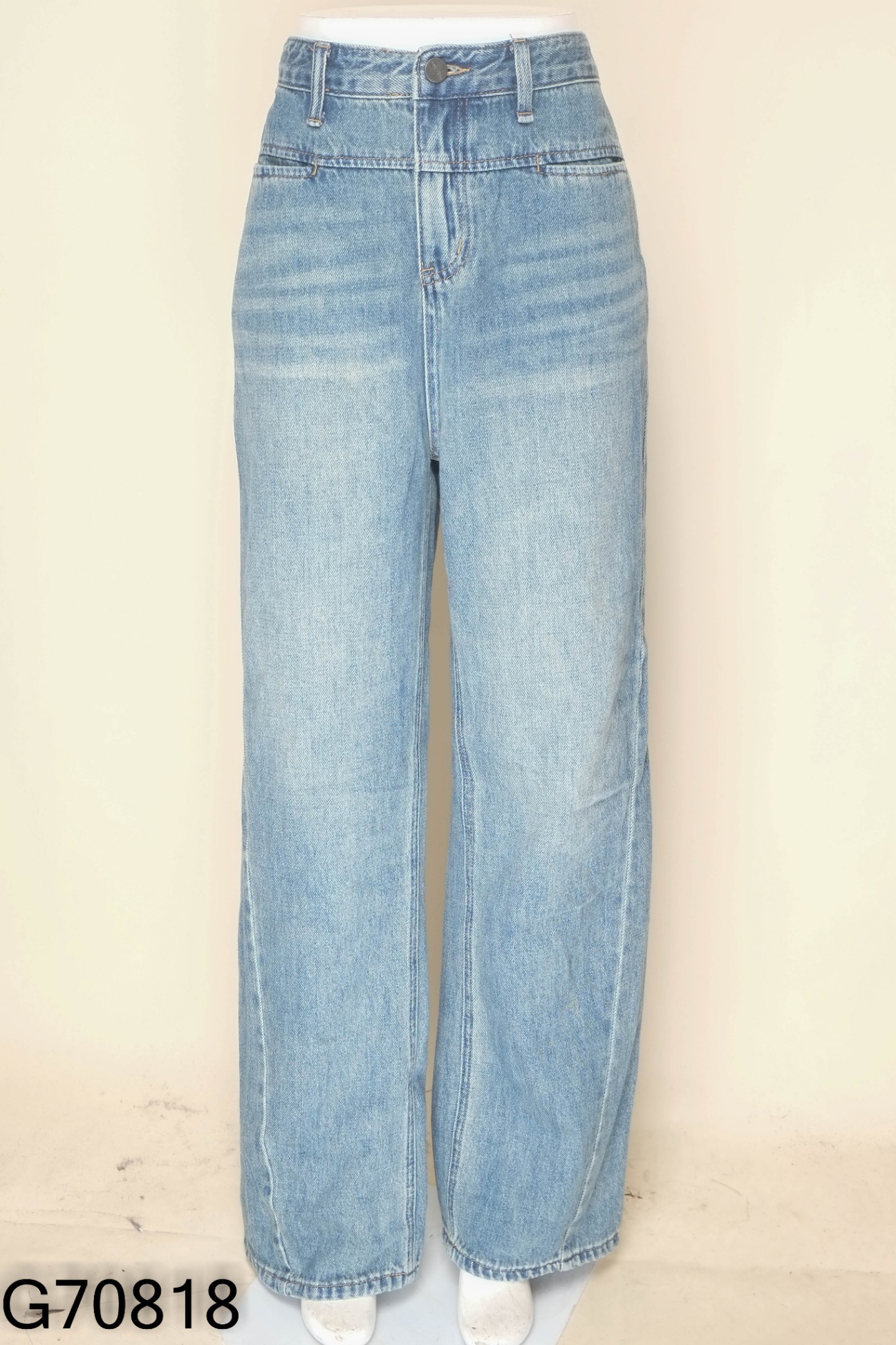 NEWTAG Quần culottes jeans xanh QCCC