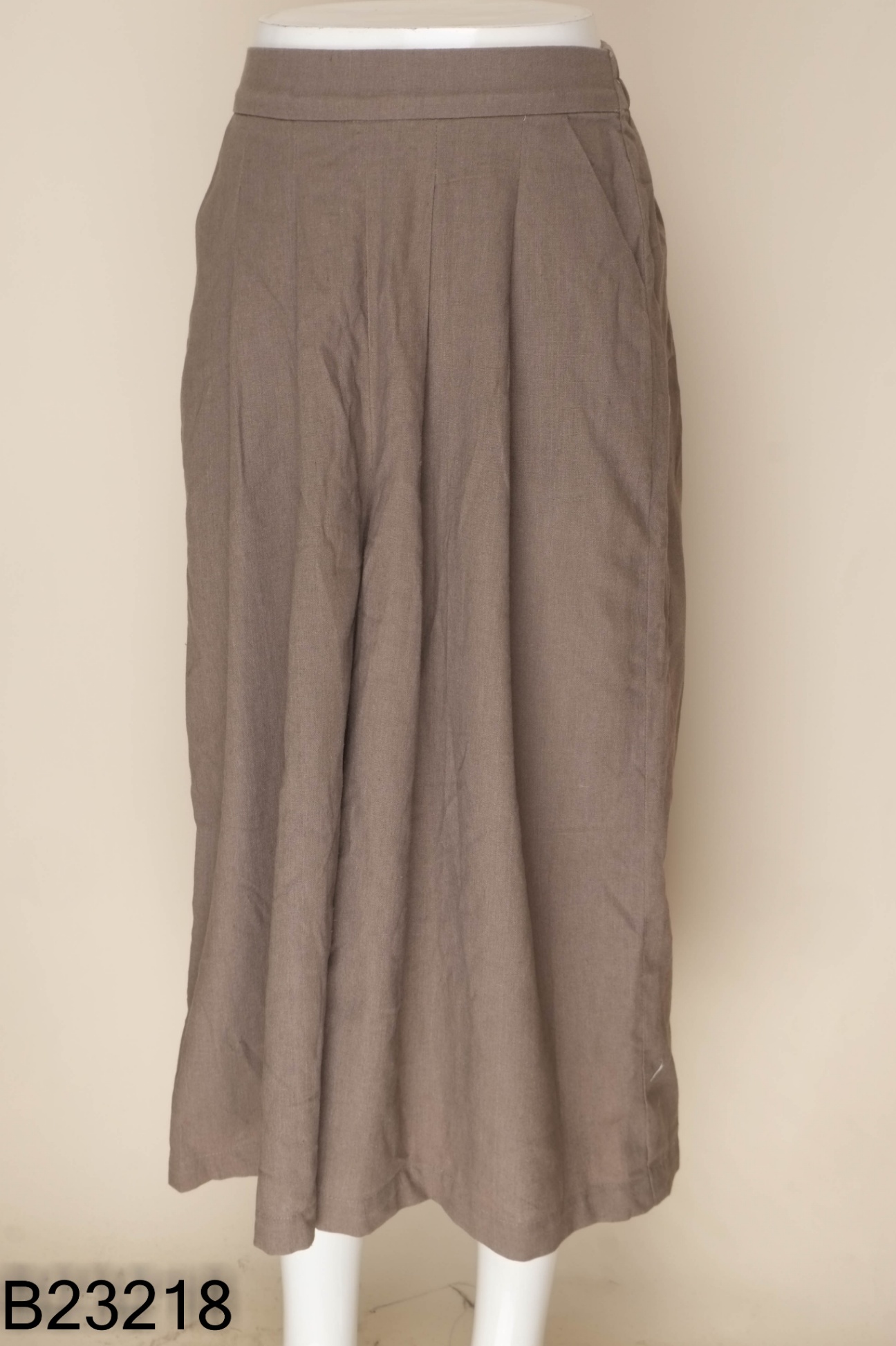 Quần HANDS nâu linen ống rộng