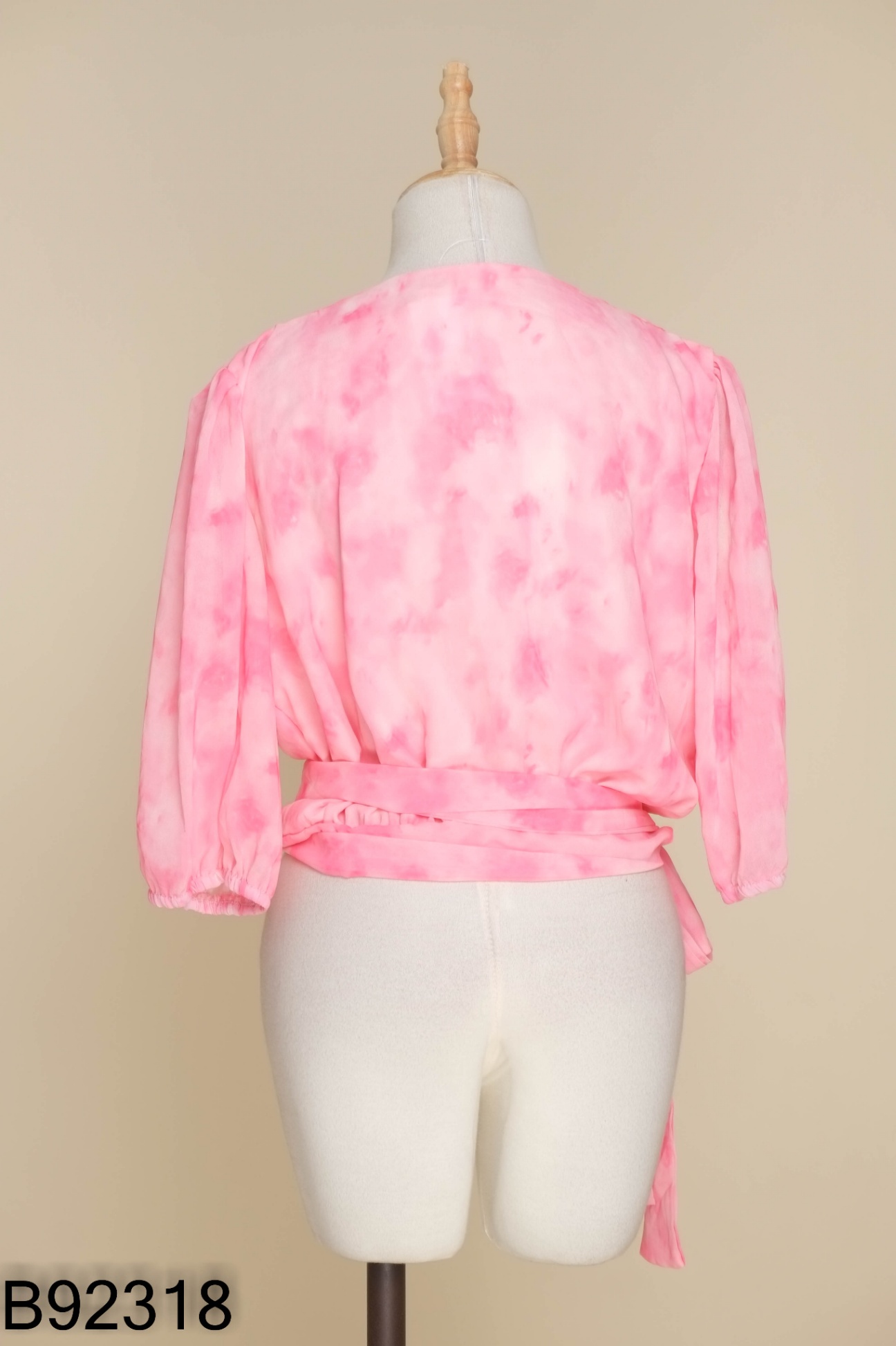 Áo wrap voan hồng