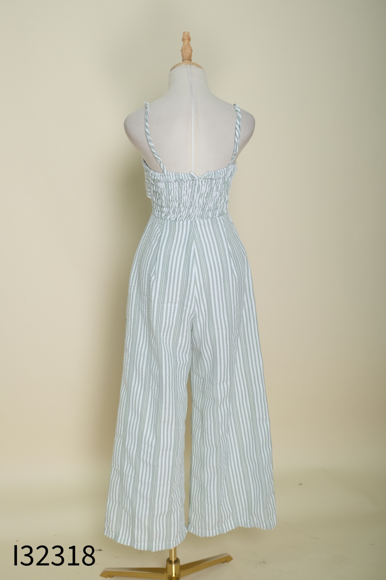 Jumpsuit MIEU xanh kẻ trắng