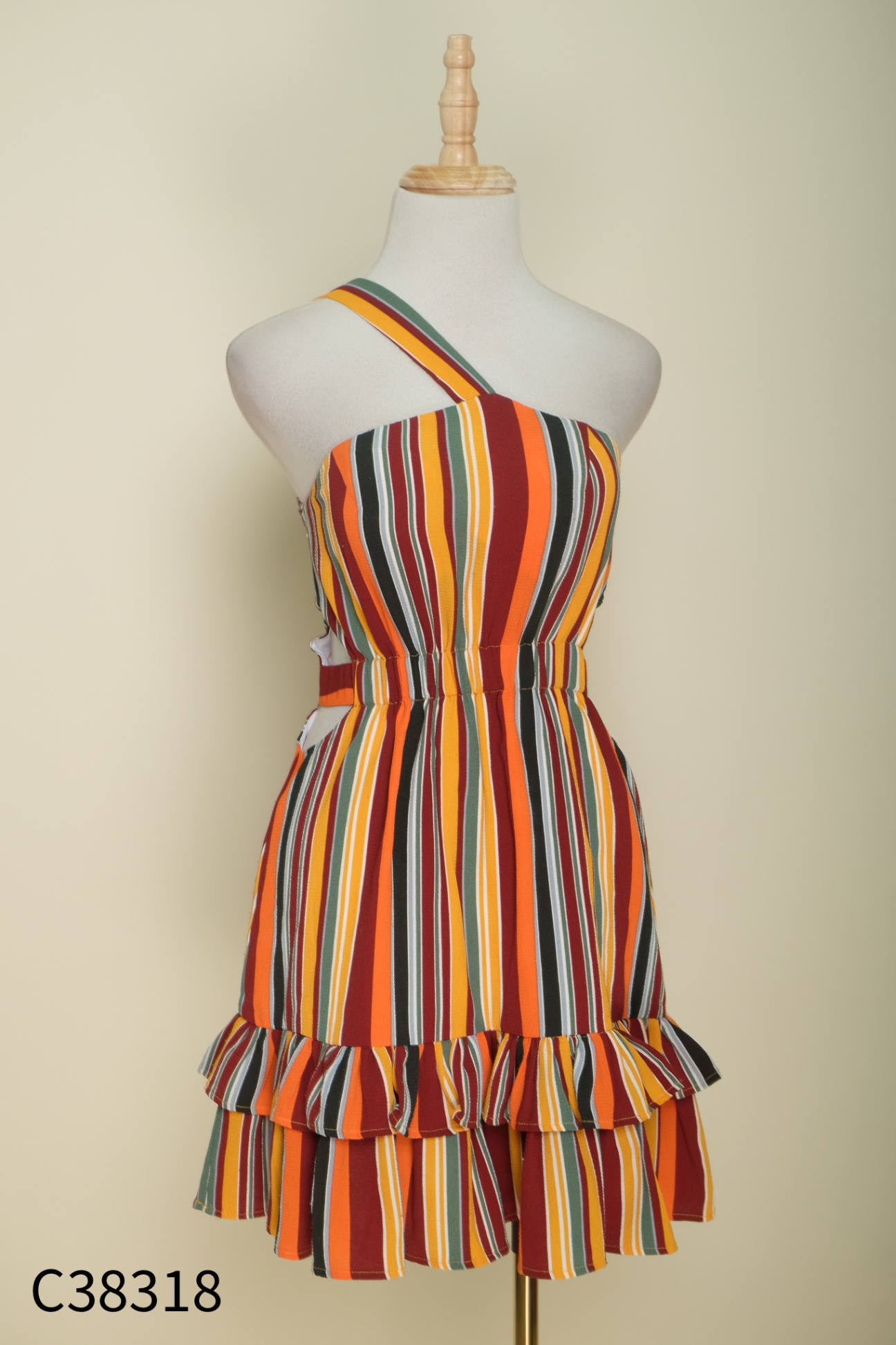 Váy SÒ VINTAGE họa tiết đỏ vàng xanh