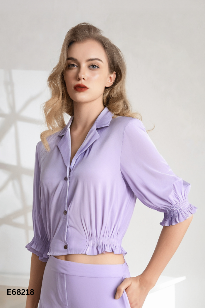 Áo sơ mi MAY BOUTIQUE tím trơn